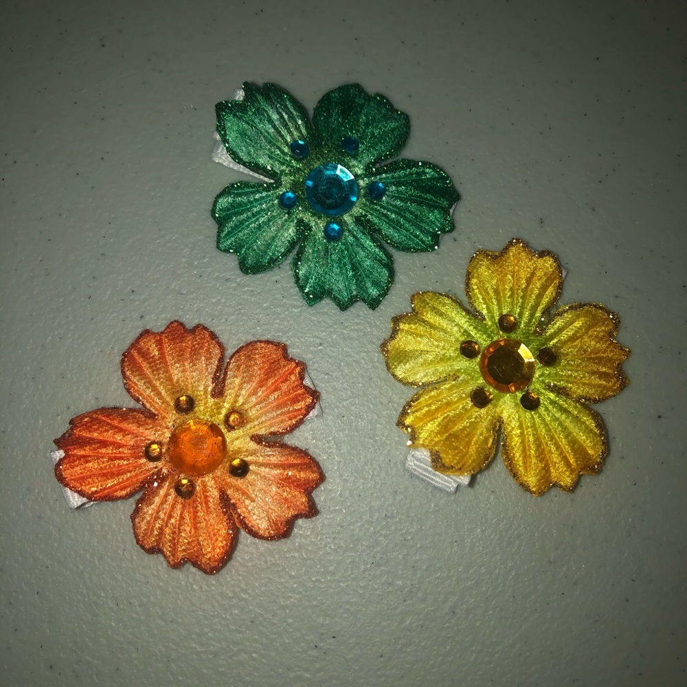 Tropical Flower Clip Trio